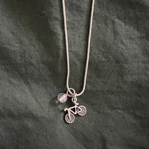 Silver plated Reclaimed Handmade Elephant Pendant & silver bell Necklace. - Picture 2 of 2